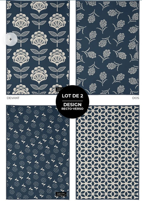 Linges à vaisselle Nature Indigo – Lot de 2 - SOLEM