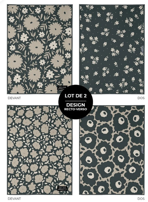 Linges vitres et miroirs Ombre de Lin – Lot de 2 - SOLEM