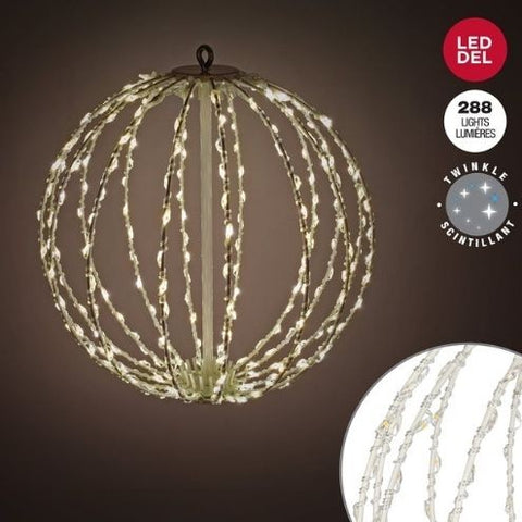 Boule lumineuse suspendue pliable à 288 lumières DEL