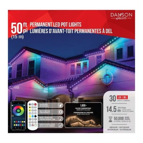 Lumières d’avant-toit permanentes à DEL multicolores