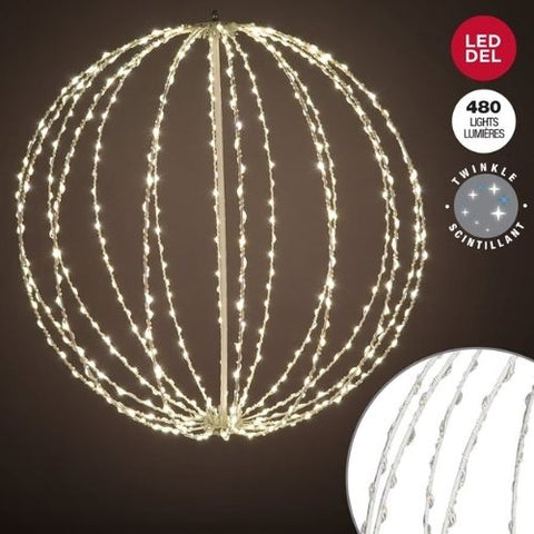 Grande boule lumineuse pliable à 480 lumières DEL