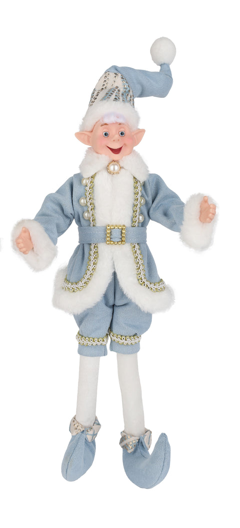 Lutin de Noël décoratif en tissu bleu