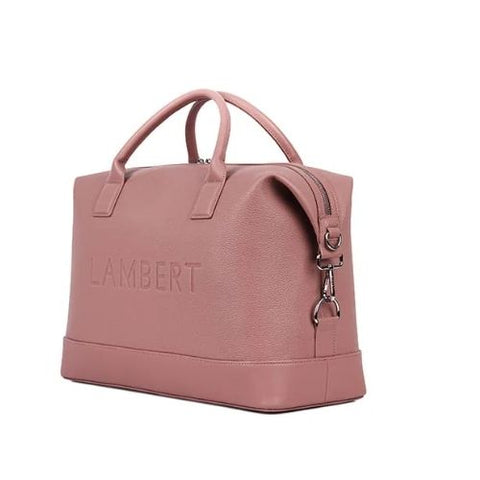 Petit sac de voyage en cuir vegan Mae rose - Lambert
