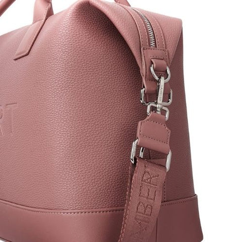 Petit sac de voyage en cuir vegan Mae rose - Lambert