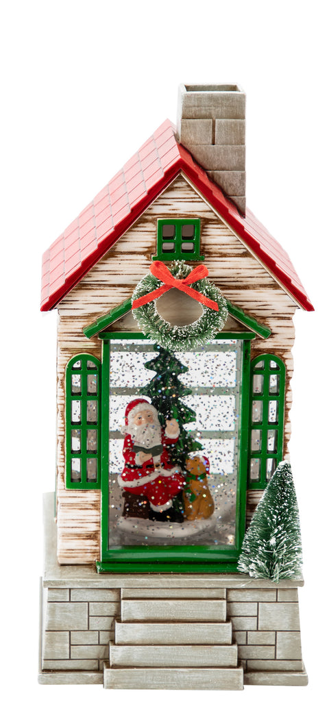 Maison boule d'eau lumineuse avec Père Noël