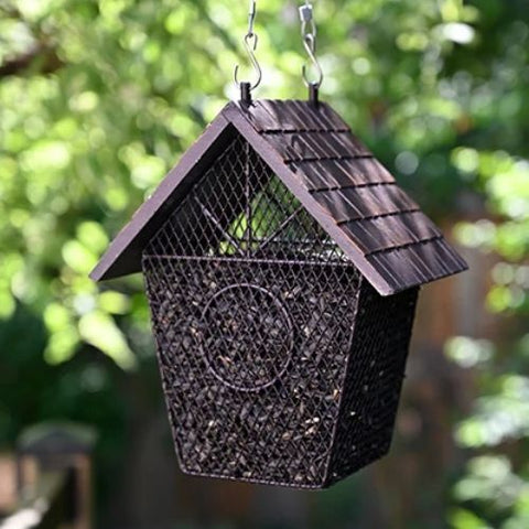 Mangeoire à oiseaux en maille style petite maison