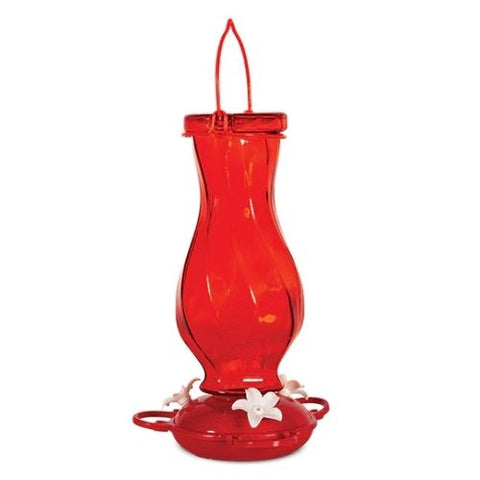 Mangeoire en verre rouge
