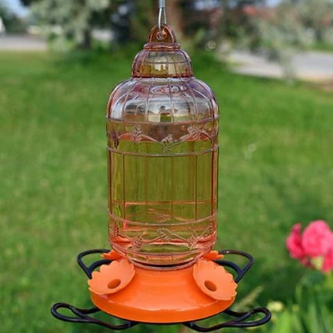 Mangeoire en verre orange