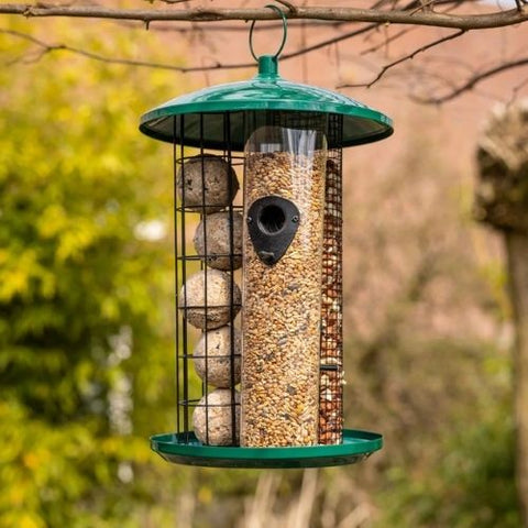 Mangeoire triple pour oiseaux
