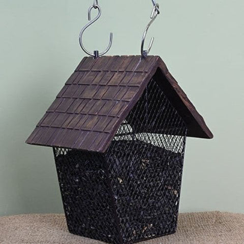 Mangeoire à oiseaux en maille style petite maison