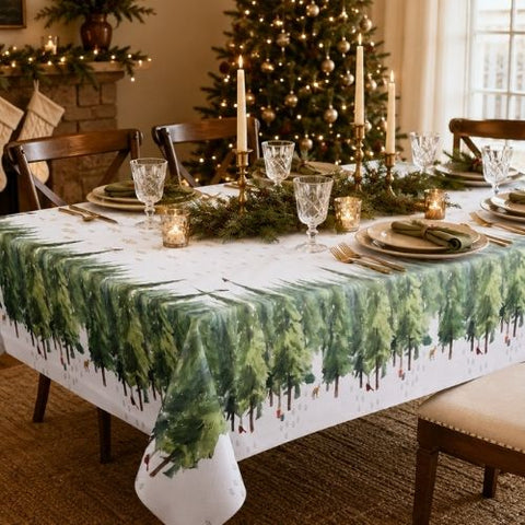 Nappe Forêt de sapins verte