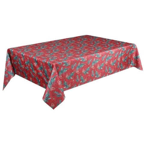 Nappe Houx des Fêtes rouge