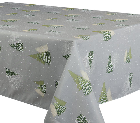 Nappe imprimée "Noël neigeux gris"
