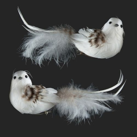 Oiseaux décoratifs en plumes avec pince