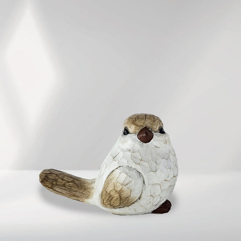 Décoration oiseau blanc et beige