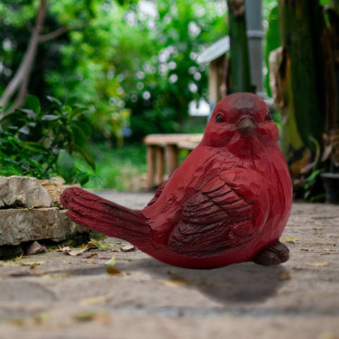 Oiseau simulé en bois rouge