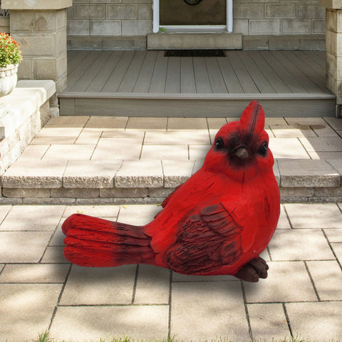 Oiseau simulé en bois rouge