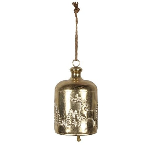 Clochette suspendue avec renne or doux
