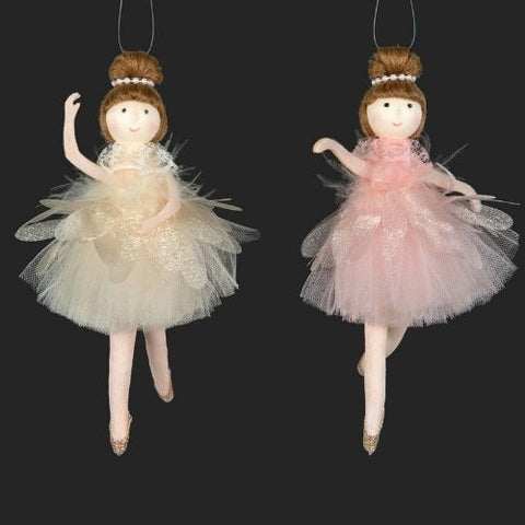 Ornements ballerines anges roses