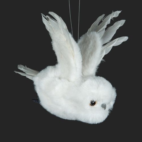 Ornement de hibou volant blanc