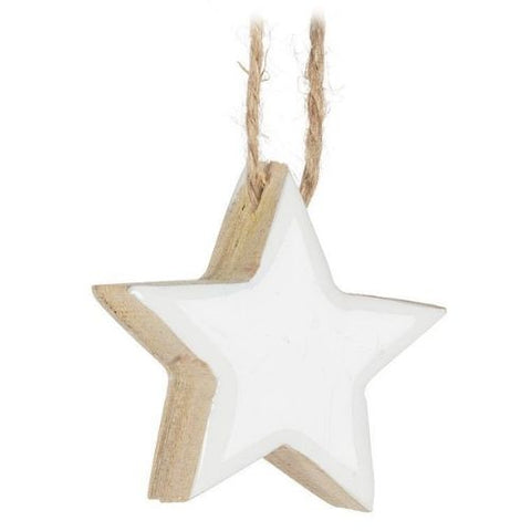 Ornement étoile en bois blanc