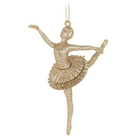 Ornement ballerine scintillante champagne