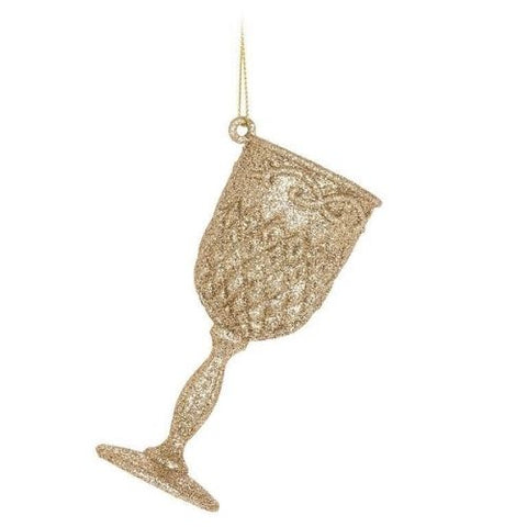 Ornement coupe scintillante champagne