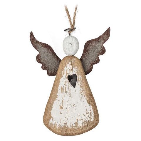Ornement Ange rustique en bois
