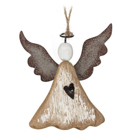 Ornement Ange rustique en bois