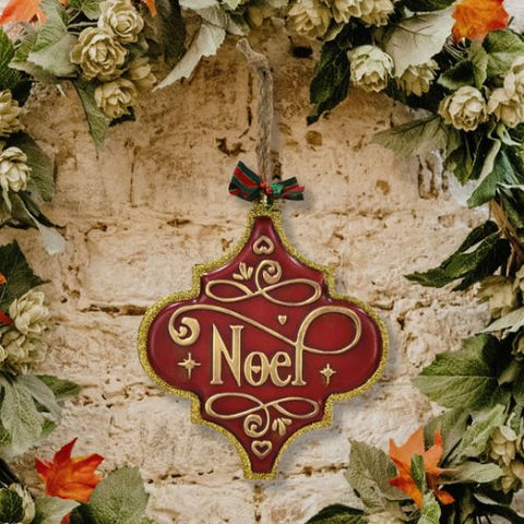 Ornement de Noël rouge et doré