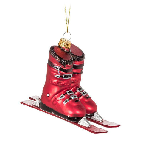 Ornement de bottes de ski