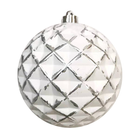Boule de Noël blanche et argent