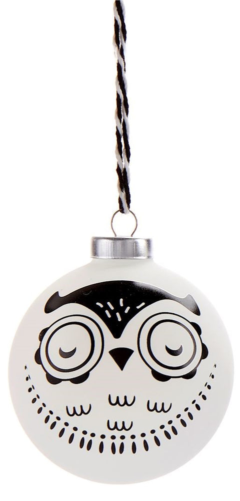 Boule de Noël avec motif hibou