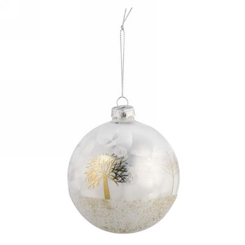 Boule de Noël avec arbre doré