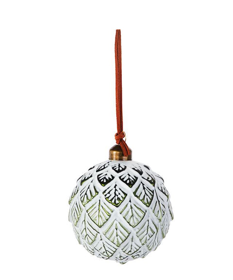 Boule de Noël imprimé feuilles