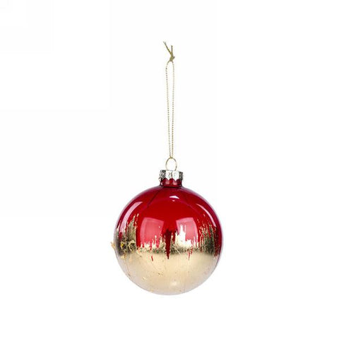 Boule de Noël rouge et doré