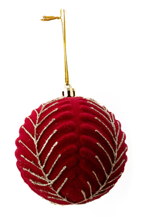 Boule de Noël en tissu avec ligne style sapin