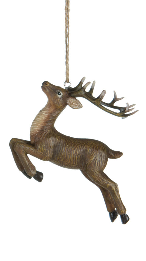 Ornement de cerf en plein saut