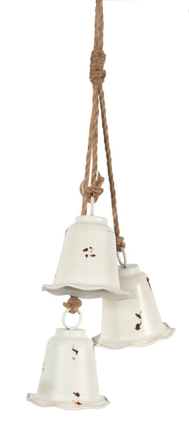 Ornement de cloches suspendues en métal blanc