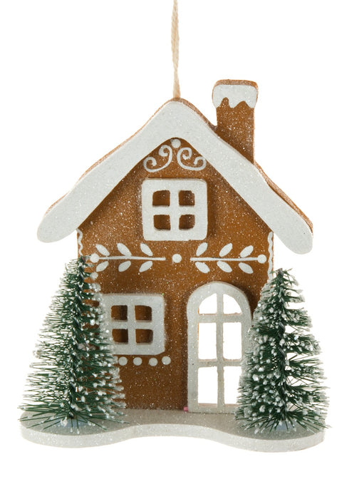 Ornement maison de Noël style pain d’épices