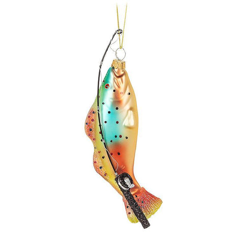 Ornement de poisson et canne à pêche
