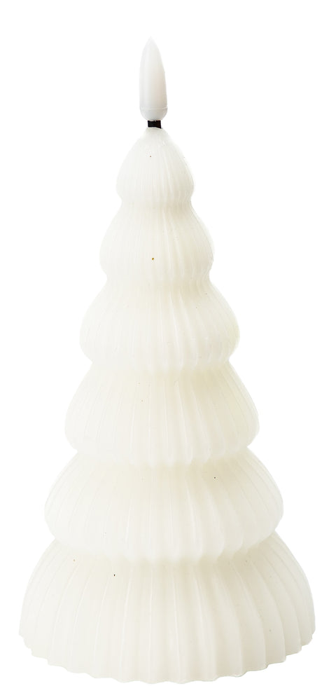 Bougie décorative sapin blanc en cire