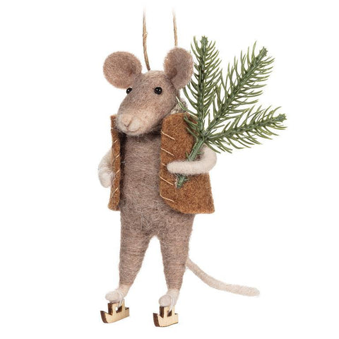 Ornement de souris en patins