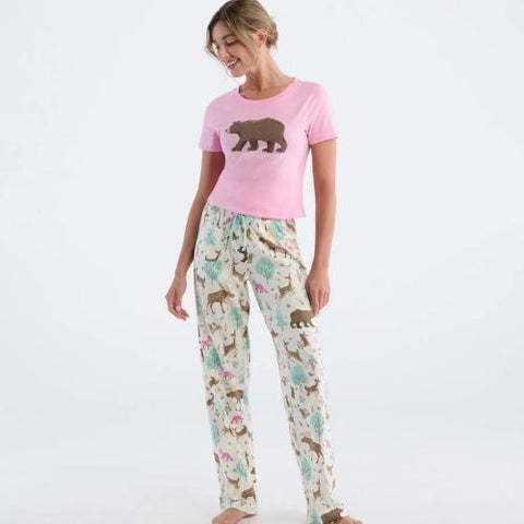 Pantalon de pyjama en jersey pour femme "Créatures des bois" - Hatley Little Blue House