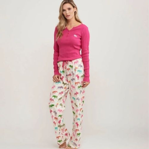 Pantalon de pyjama en jersey pour femme "Orignaux à motifs" - Hatley Little Blue House