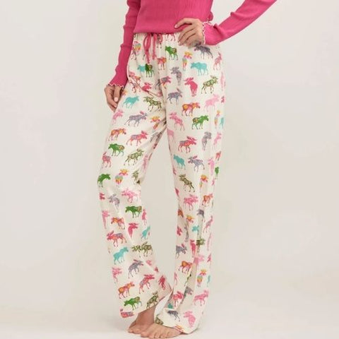 Pantalon de pyjama en jersey pour femme "Orignaux à motifs" - Hatley Little Blue House