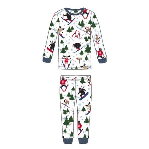 Ensemble pyjama pour enfant "Animaux des bois en ski" - Hatley Little Blue House