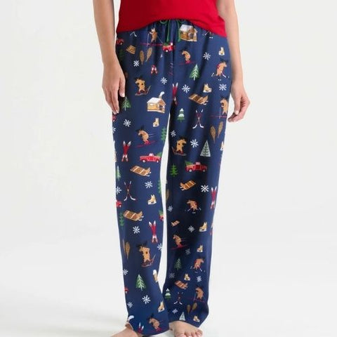 Pantalon de pyjama en coton pour femme "Chalet d'hiver" - Hatley Little Blue House