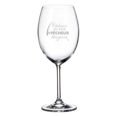 Coupe à vin "Pêcheur un jour..."