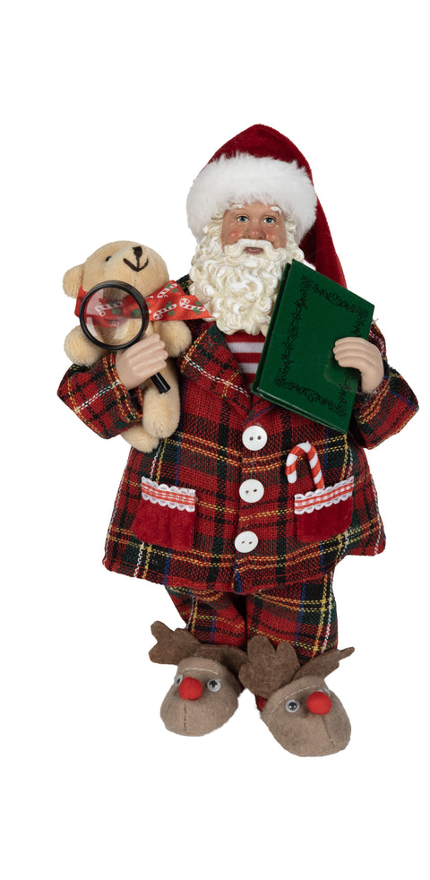 Père Noël en pyjama à carreaux